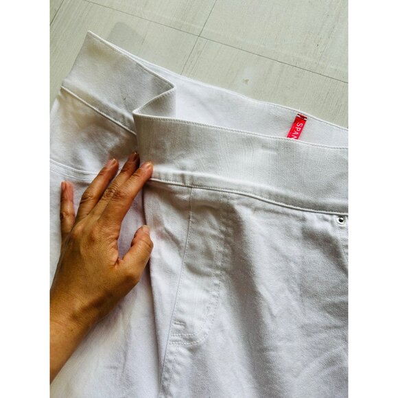 Spanx Womens 2X White Distressed Skinny Jeans - Picture 10 of 14